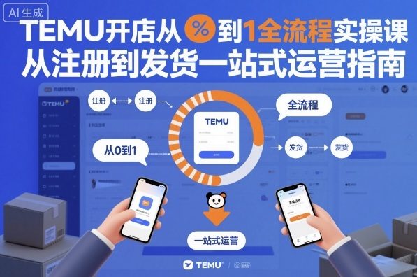 TEMU开店从0到1全流程实操课，从注册到发货一站式运营指南-数码之翼