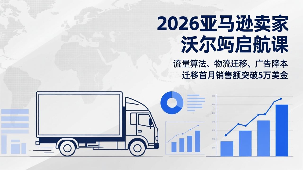 2026亚马逊卖家沃尔玛启航课，流量算法、物流迁移、广告降本，迁移首月销售额突破5万美金-数码之翼