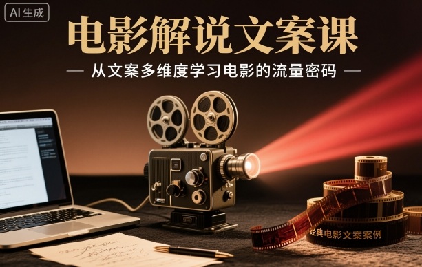 电影解说文案课，从文案多维度学习电影的流量密码-数码之翼