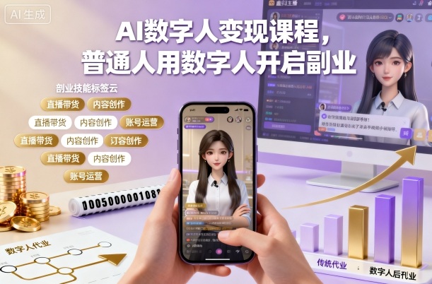 AI数字人变现课程，普通人用数字人开启副业-数码之翼