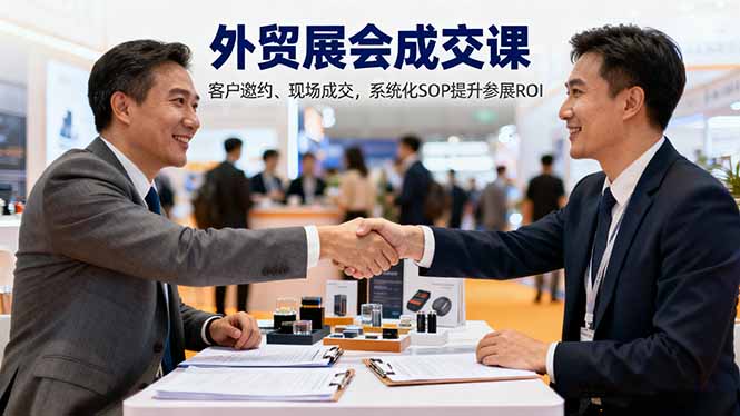外贸展会成交课，含目标制定、客户邀约、现场成交，系统化SOP提升参展ROI-数码之翼