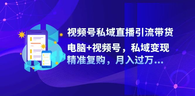 视频号私域直播引流带货：电脑+视频号，私域变现，精准复购，月入过万...-数码之翼