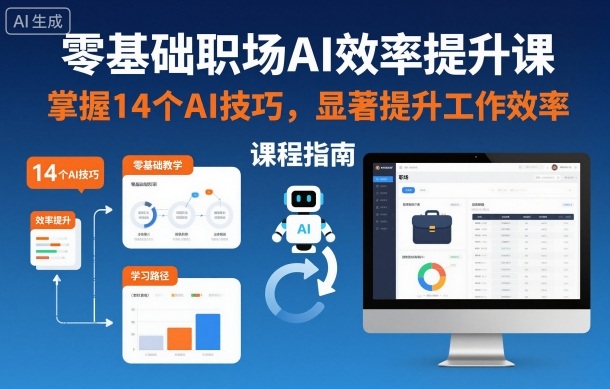 零基础职场AI效率提升课，掌握14个AI技巧，显著提升工作效率-数码之翼