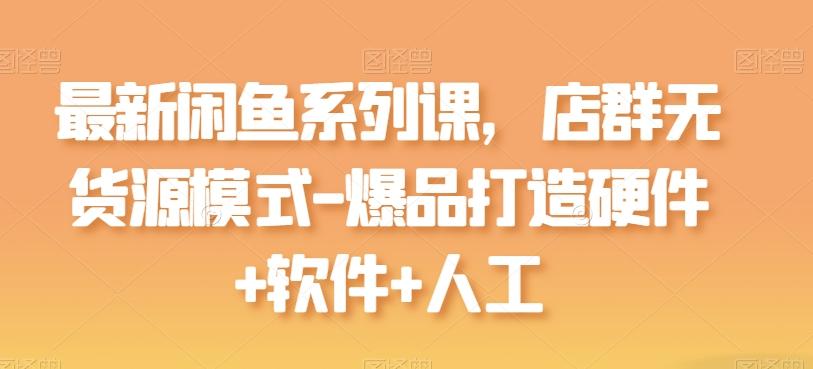 最新闲鱼系列课，店群无货源模式-爆品打造硬件+软件+人工-数码之翼