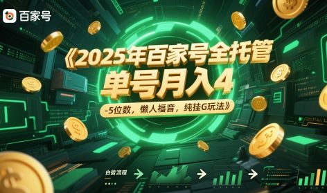 2025年百家号全托管,单号月入4-5位数,懒人福音,纯挂G玩法【揭秘】-数码之翼
