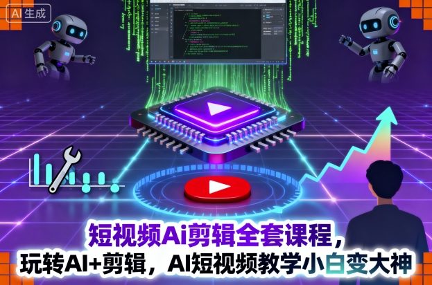 短视频Ai剪辑全套课程，玩转AI+剪辑，AI短视频教学小白变大神-数码之翼