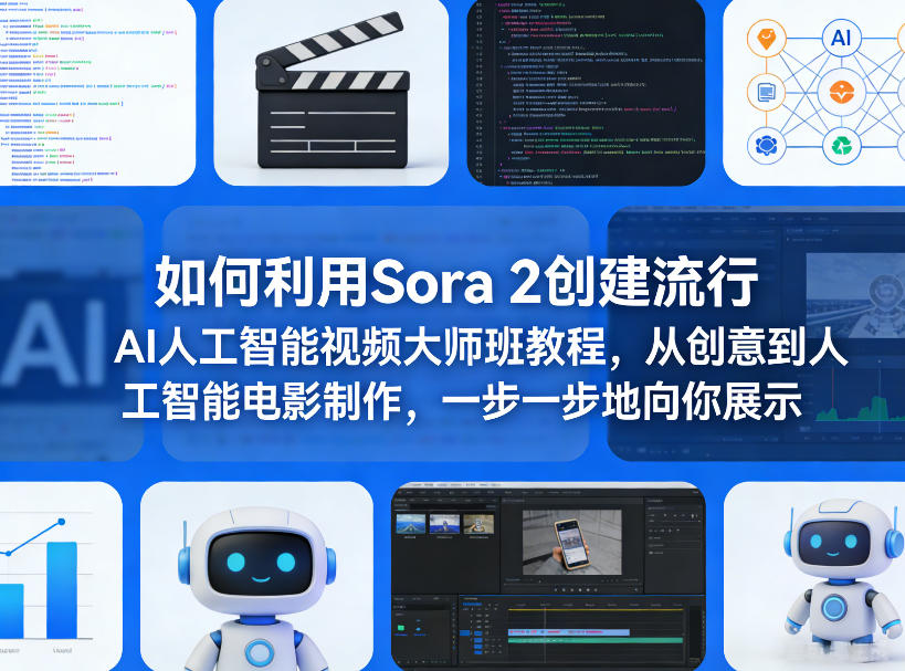 如何利用Sora 2创建流行AI人工智能视频大师班教程,从创意到人工智能电影制作,一步一步地向你展示-数码之翼