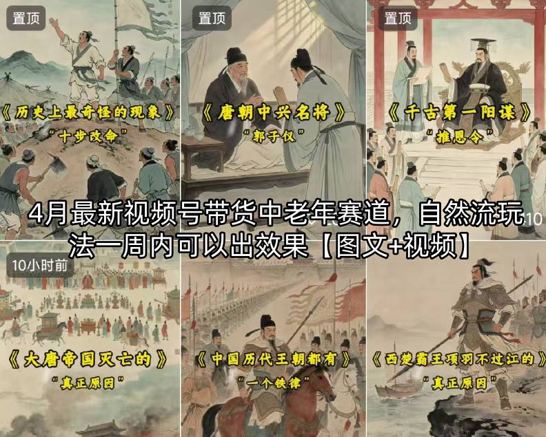 4月最新视频号带货中老年赛道，自然流玩法一周内可以出效果【图文+视频】-数码之翼