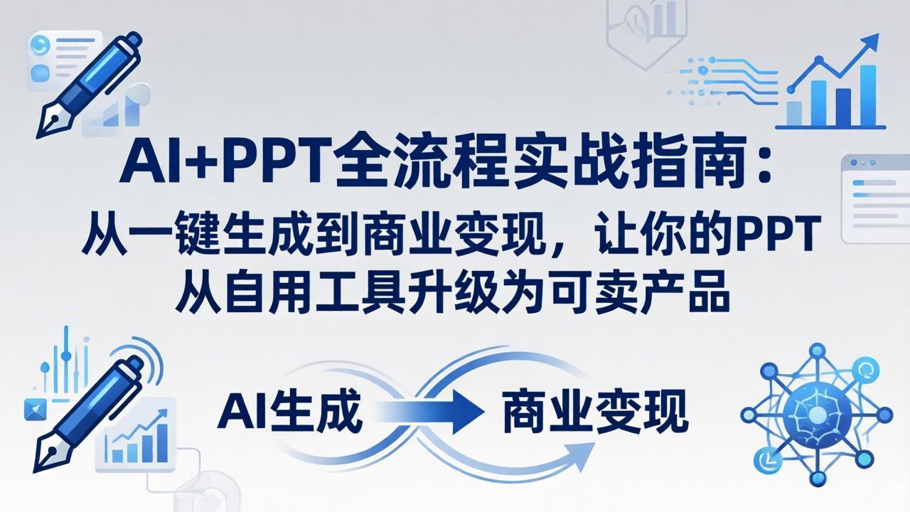 AI+PPT全流程实战指南-更新4月21：从一键生成到商业变现，让你的PPT从自用工具升级为可卖产品-数码之翼