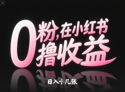 0粉在小红书撸收益，日入几张-数码之翼
