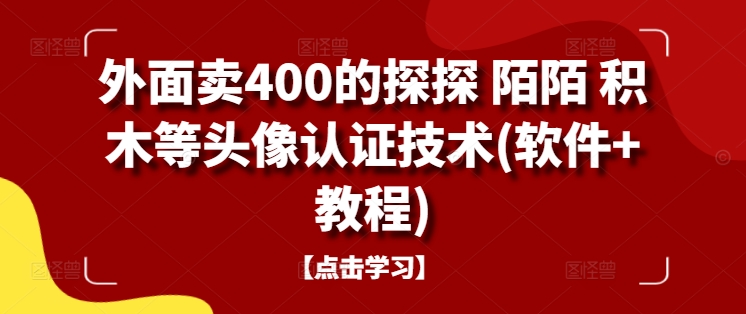 外面卖400的探探 陌陌 积木等头像认证技术(软件+教程)-数码之翼