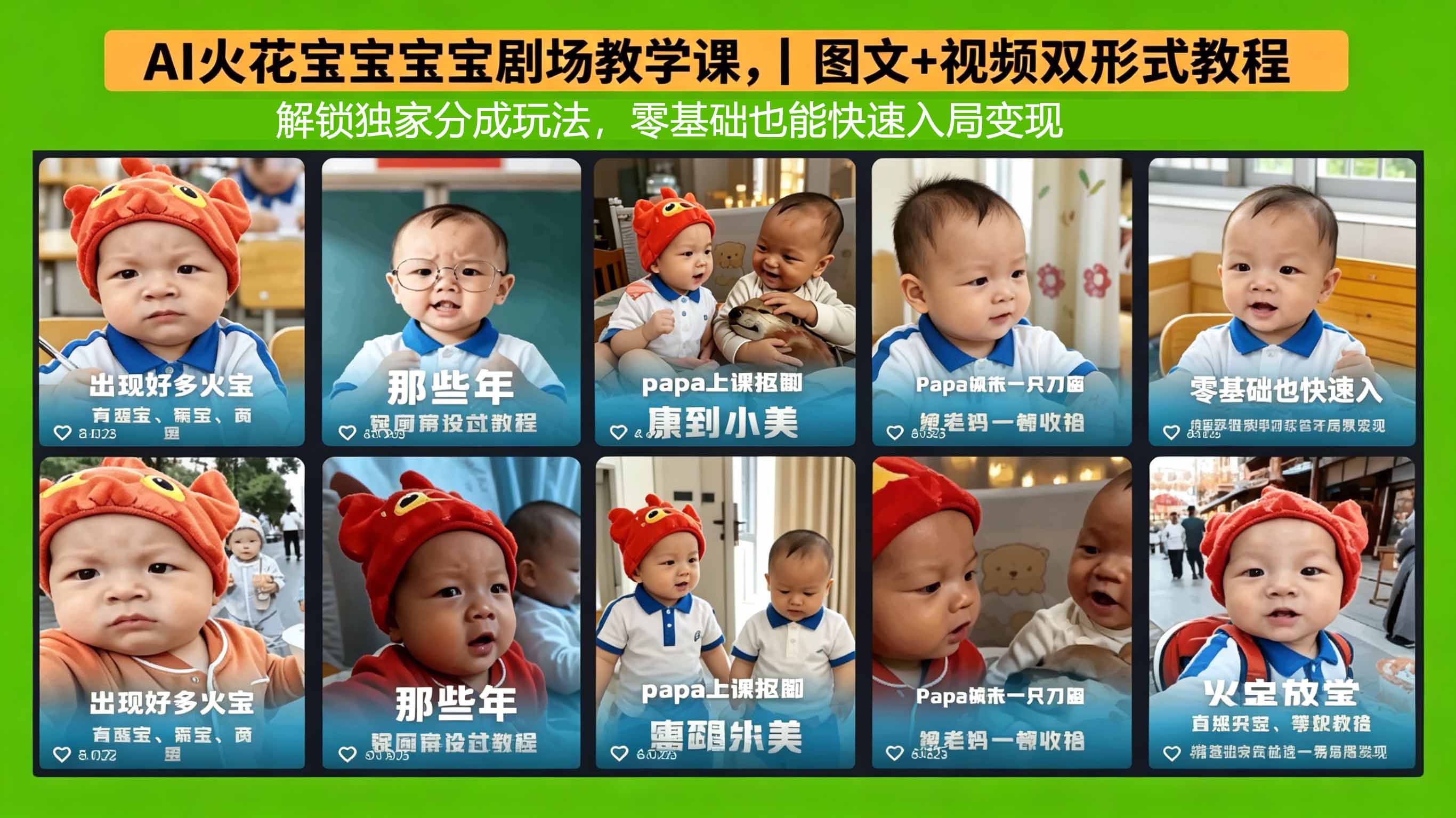 AI火花宝宝宝宝剧场教学课，图文+视频双形式教程，解锁独家分成玩法，零基础也能快速入局变现-数码之翼