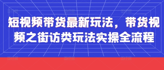 短视频带货最新玩法，带货视频之街访类玩法实操全流程-数码之翼