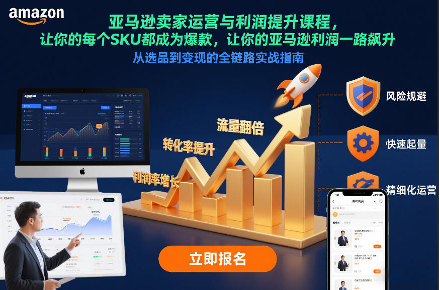 亚马逊卖家运营与利润提升课程，让你的每个SKU都成为爆款，让你的亚马逊利润一路飙升(更新26年3月)-数码之翼