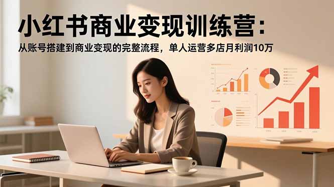 小红书商业变现训练营：从账号搭建到商业变现的完整流程，单人运营多店月利润10万-数码之翼
