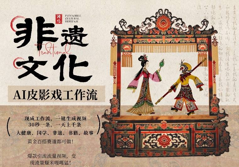 AI一键生成民俗文化非遗皮影戏视频，一刀不剪无需剪辑，30S一条，一天上百条，流量财富嘎嘎猛-数码之翼