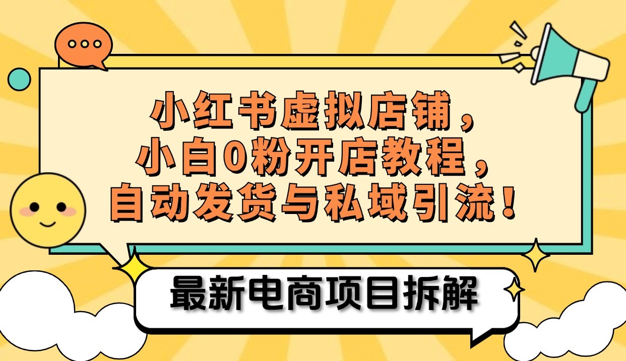 小红书电商，小白虚拟类目店铺教程，被动收益+私域引流-数码之翼