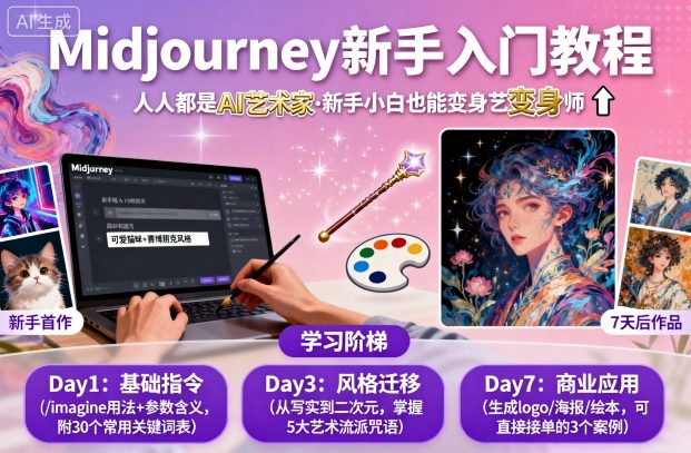 midjourney新手入门教程：人人都是AI艺术家，新手小白也能变身艺术大师-数码之翼