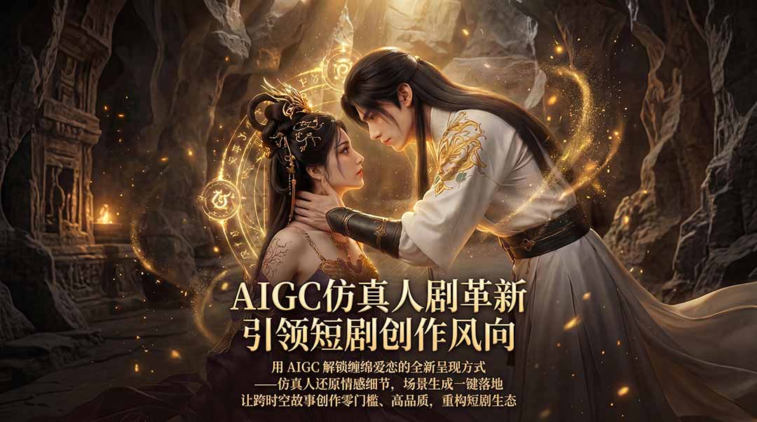 AIGC 仿真人短剧创作革新，解锁仙侠爱恋全新呈现，一键出高质场景，零门槛打造爆款剧集-数码之翼