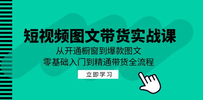 短视频图文带货实战课:从开通橱窗到爆款图文,零基础入门到精通带货-数码之翼