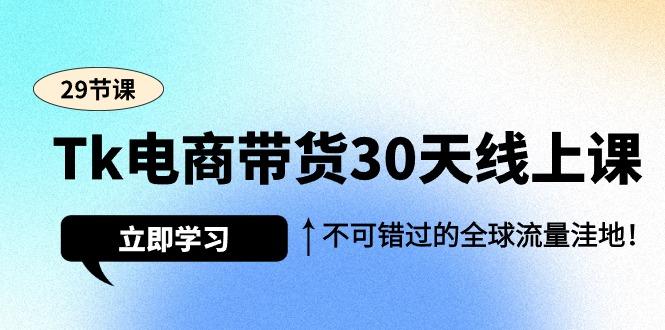 (9463期)Tk电商带货30天线上课，不可错过的全球流量洼地(29节课)-数码之翼