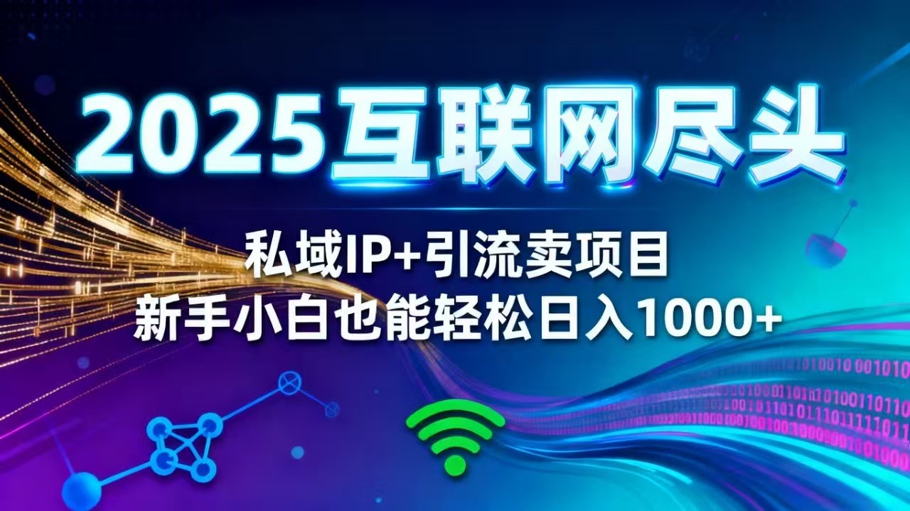 2025网创尽头王炸项目！私域 IP + 精准引流，新手小白在家躺赚日入 1000+-数码之翼