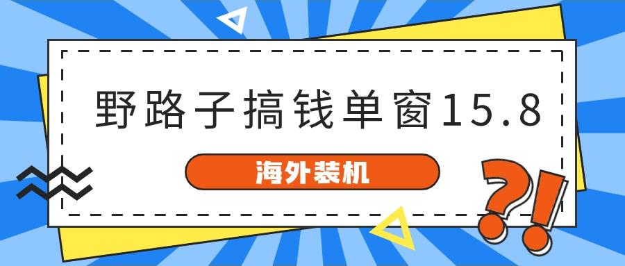 海外装机，野路子搞钱，单窗口15.8，亲测已变现10000+-数码之翼