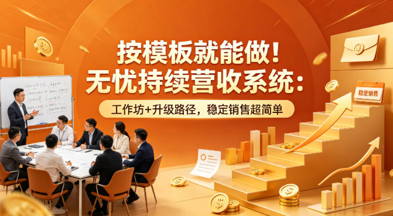 按模板就能做！无忧持续营收系统：工作坊+升级路径，稳定销售超简单【原创双语字幕】-数码之翼