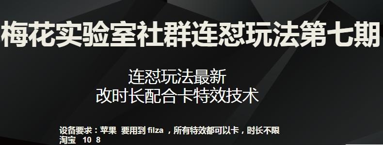 梅花实验室社群连怼玩法第七期，连怼玩法最新，改时长配合卡特效技术-数码之翼