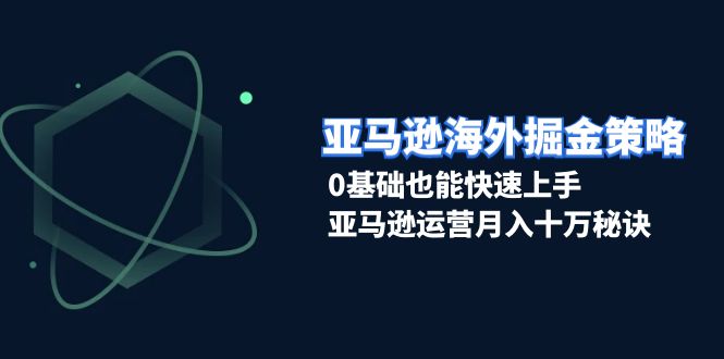 亚马逊海外掘金策略，0基础也能快速上手，亚马逊运营月入十万秘诀-数码之翼