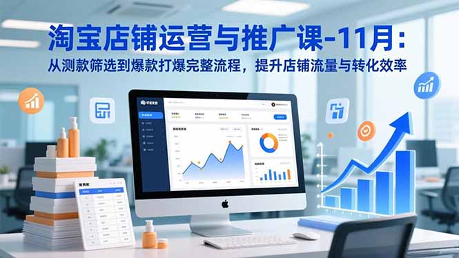 淘宝店铺运营与推广课-11月：从测款筛选到爆款打爆完整流程，提升店铺流量与转化效率-数码之翼