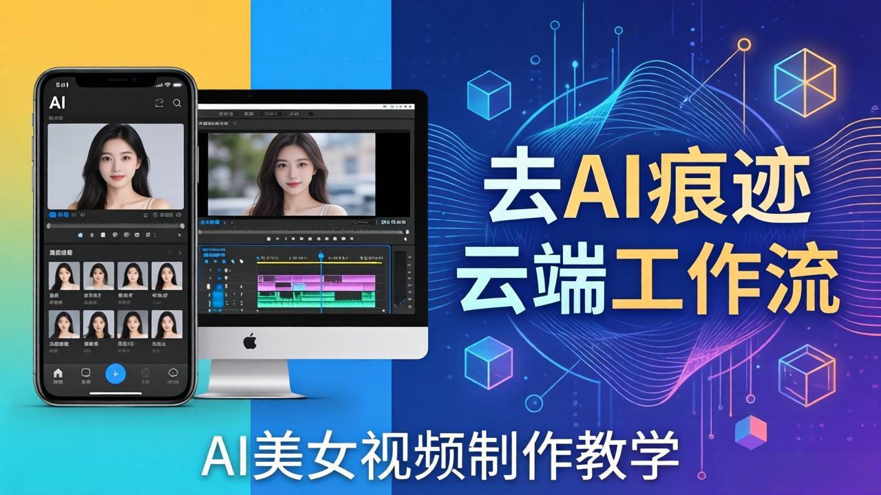 AI美女视频制作教学：去AI痕迹，云端工作流出图，手机电脑均可，不需要配置-数码之翼