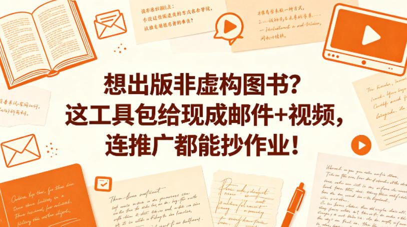 想出版非虚构图书？这工具包给现成邮件+视频，连推广都能抄作业！【原创双语字幕】-数码之翼