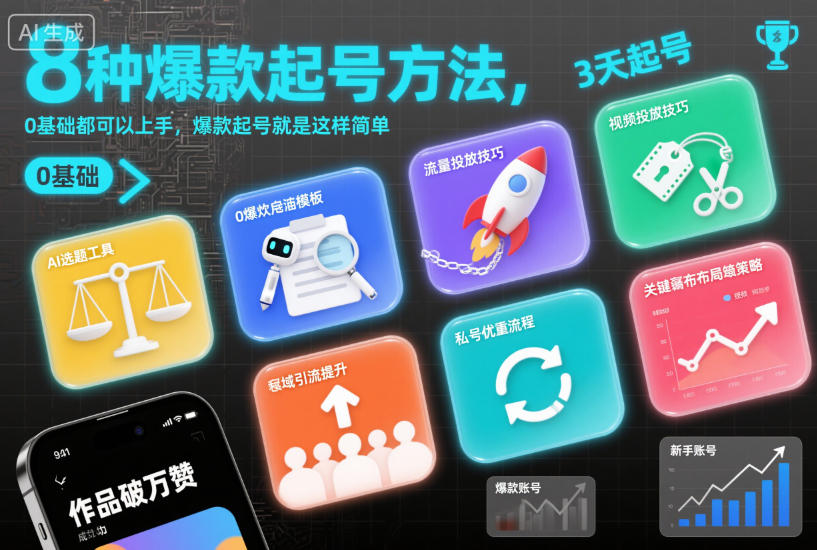 8种爆款起号方法，0基础都可以上手，爆款起号就是这样简单-数码之翼