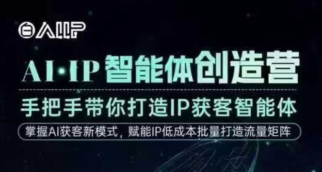 AI·IP智能体创造营，手把手带你打造IP获客智能体，高成交创始人IP课-数码之翼