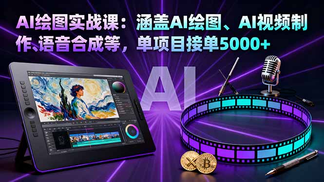 AI绘图实战课：涵盖AI绘图、AI视频制作、语音合成等，单项目接单5000+-数码之翼