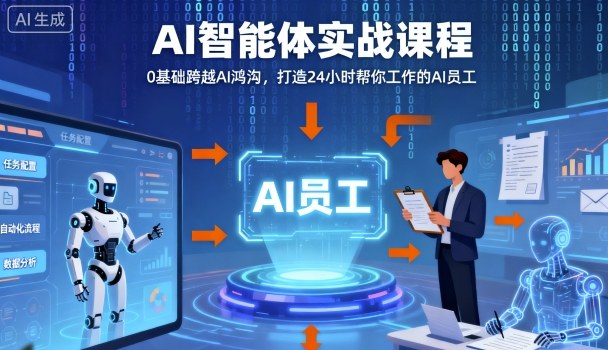 Ai智能体实战课程，0基础跨越Ai鸿沟，打造24小时帮你工作的Ai员工，打破常规，以实战定义Ai-数码之翼