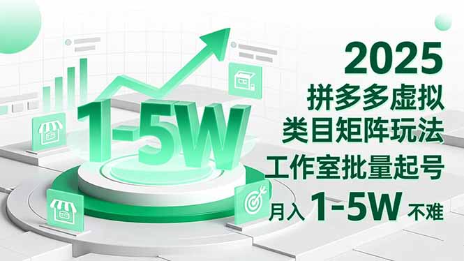 2025 拼多多虚拟类目矩阵玩法，工作室批量起号，月入 1-5W 不难-数码之翼