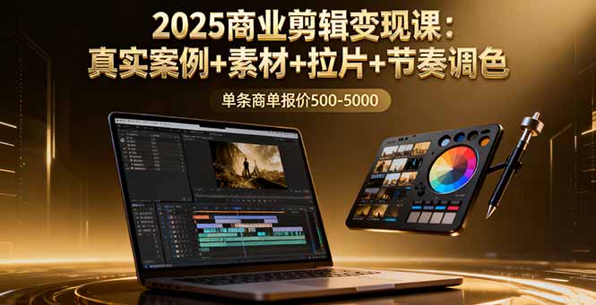 2025商业剪辑变现课：真实案例+素材+拉片+节奏调色，单条商单报价500-5000-数码之翼