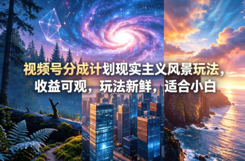 视频号分成计划现实主义风景玩法，收益可观，玩法新鲜，适合小白-数码之翼