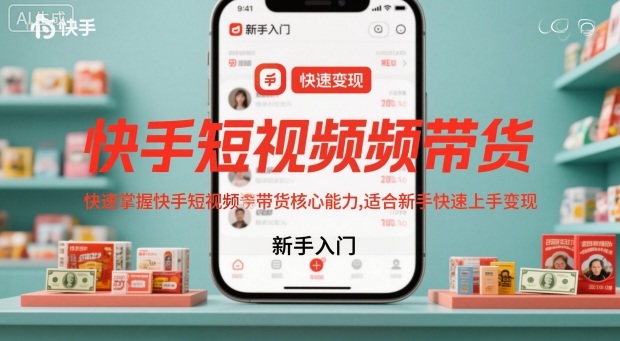 快手短视频带货，快速掌握快手短视频带货核心能力，适合新手快速上手变现-数码之翼