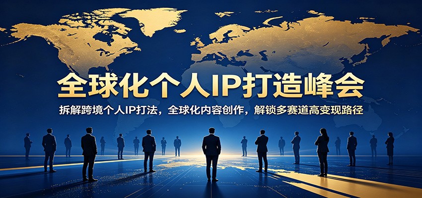 全球化个人IP打造峰会：拆解跨境个人IP打法，全球化内容创作，解锁多赛道高变现路径-数码之翼