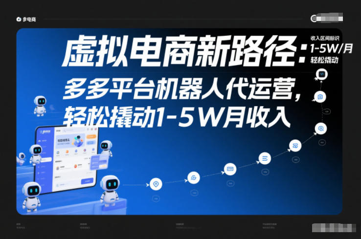 虚拟电商新路径:多多平台机器人代运营,轻松撬动1-5W月收入【揭秘】-数码之翼