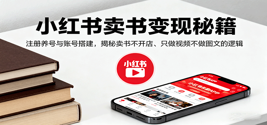 小红书卖书变现秘籍，注册养号与账号搭建，揭秘卖书不开店、只做视频不做图文的逻辑-数码之翼