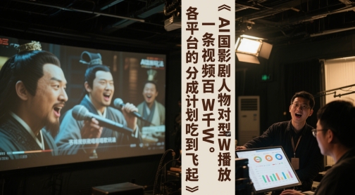 AI三国影视剧人物对口型唱歌玩法,一条视频百W千W播放,各平台的分成计划吃到飞起-数码之翼