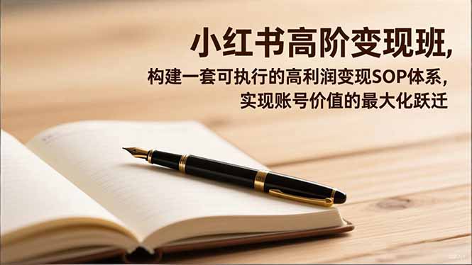 小红书高阶变现班，构建一套可执行的高利润变现SOP体系，实现账号价值的最大化跃迁-数码之翼