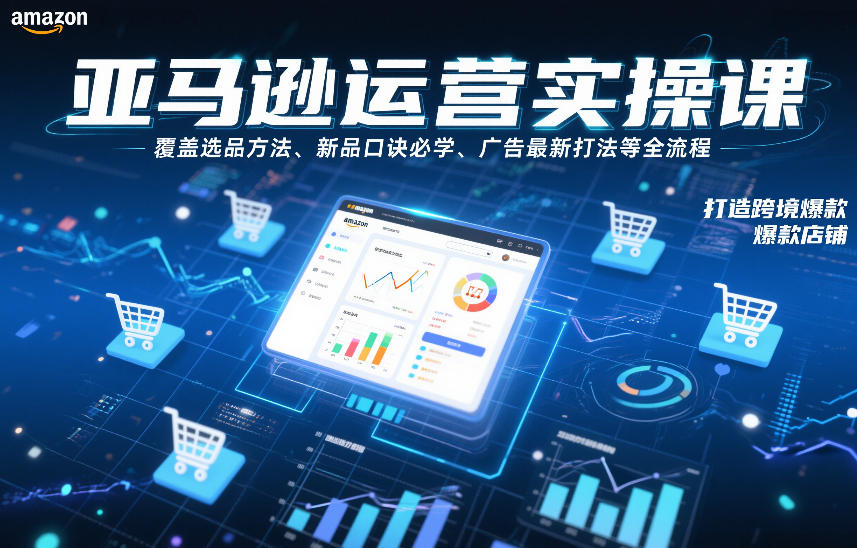 亚马逊运营实操课,覆盖选品方法、新品口诀必学、广告最新打法等全流程,打造跨境爆款店铺(更新4月)-数码之翼