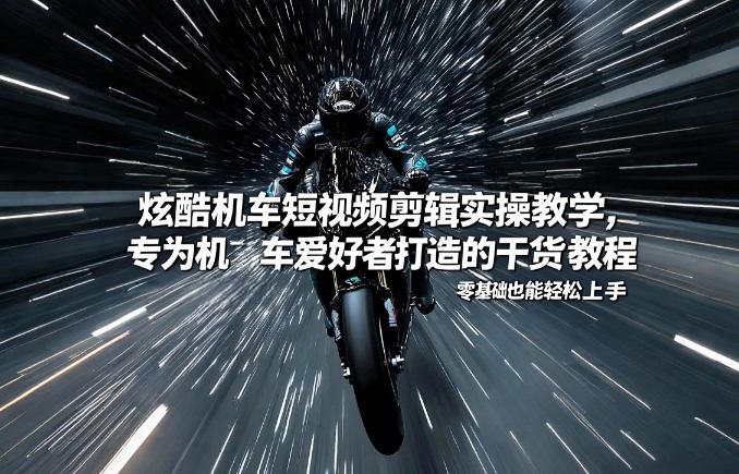 炫酷机车短视频剪辑实操教学,专为机车爱好者打造的干货教程,零基础也能轻松上手-数码之翼