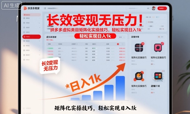长效变现无压力！拼多多虚拟类目矩阵化实操技巧，轻松实现日入1k【揭秘】-数码之翼