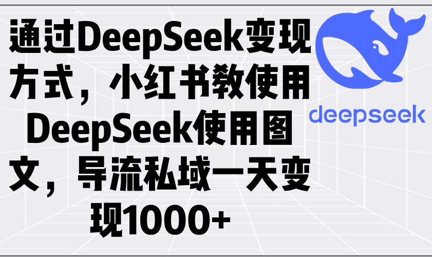 通过DeepSeek变现方式，小红书教使用DeepSeek图文，导流私域一天变现1000+-数码之翼